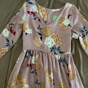 Flower silk dress